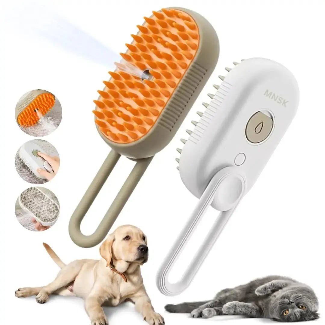 3-in-1 Dog Hair Brush Cat Hair Brush Electric Pet Cleaning Brush Steam Spray Brush Massage Hair Removal Comb Anti Flying Brush Mio pet store