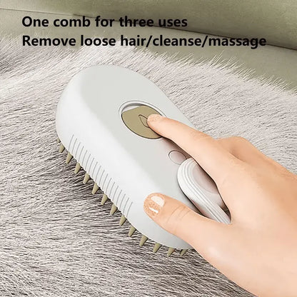 3-in-1 Dog Hair Brush Cat Hair Brush Electric Pet Cleaning Brush Steam Spray Brush Massage Hair Removal Comb Anti Flying Brush Mio pet store