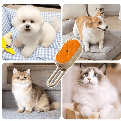 3-in-1 Dog Hair Brush Cat Hair Brush Electric Pet Cleaning Brush Steam Spray Brush Massage Hair Removal Comb Anti Flying Brush Mio pet store